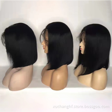 Wholesale 13x6 13x4 Lace Frontal Bob Wig ,Pre plucked Brazilian Human Hair Lace Front Colored Bob Wigs ,10A Bob Wig with Bangs